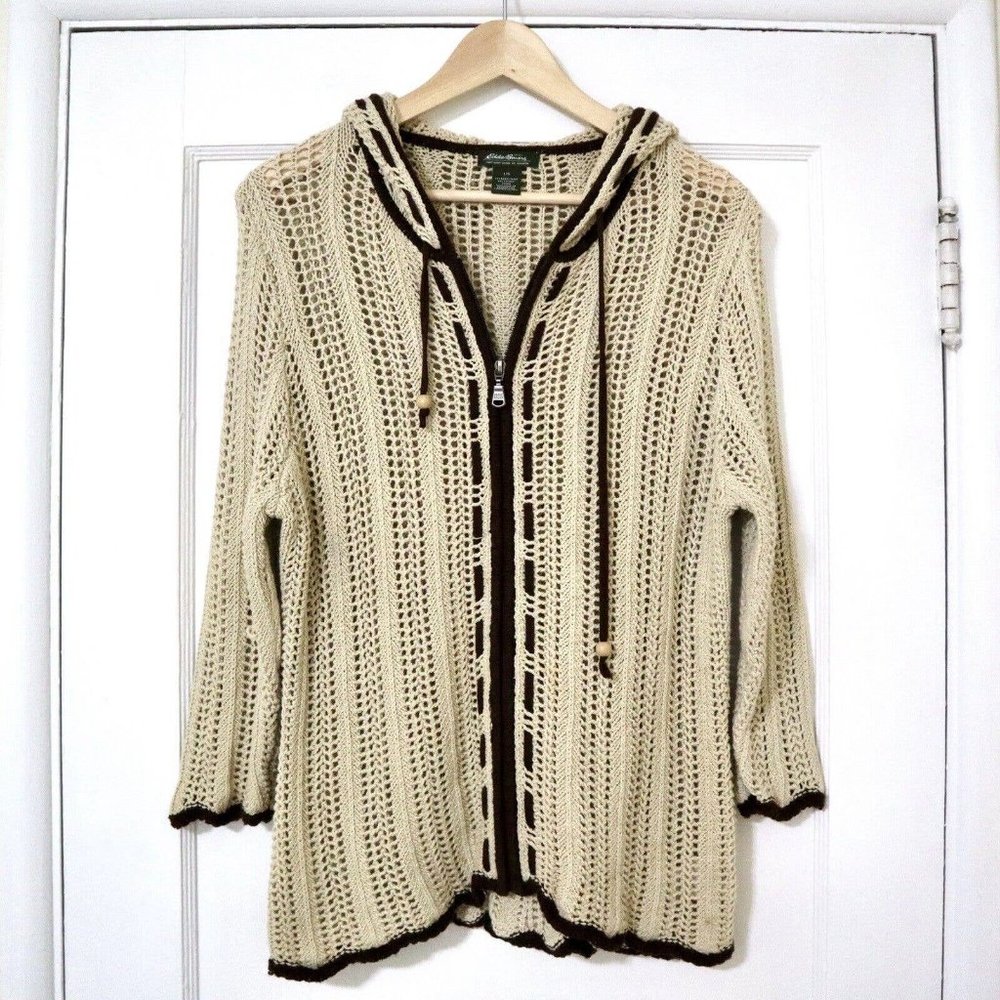 2009 Eddie Bauer Knitted Full Zip Hoodie Size L Mermaidcore